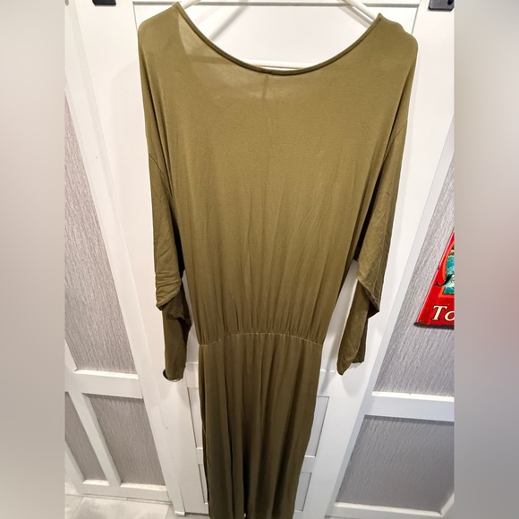 Free People Alyssa Long Sleeve Wrap Dress in Olive size XL - Picture 10 of 13